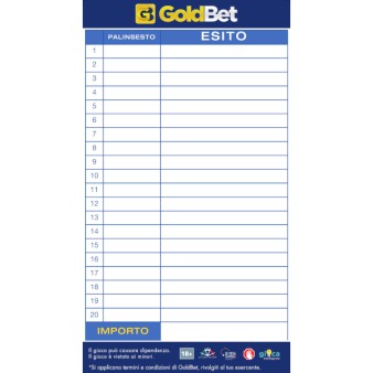 Griglie segna scommesse Goldbet 10x18 cm