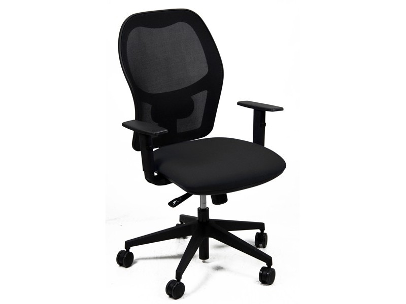 Seduta operativa con schienale in rete e braccioli